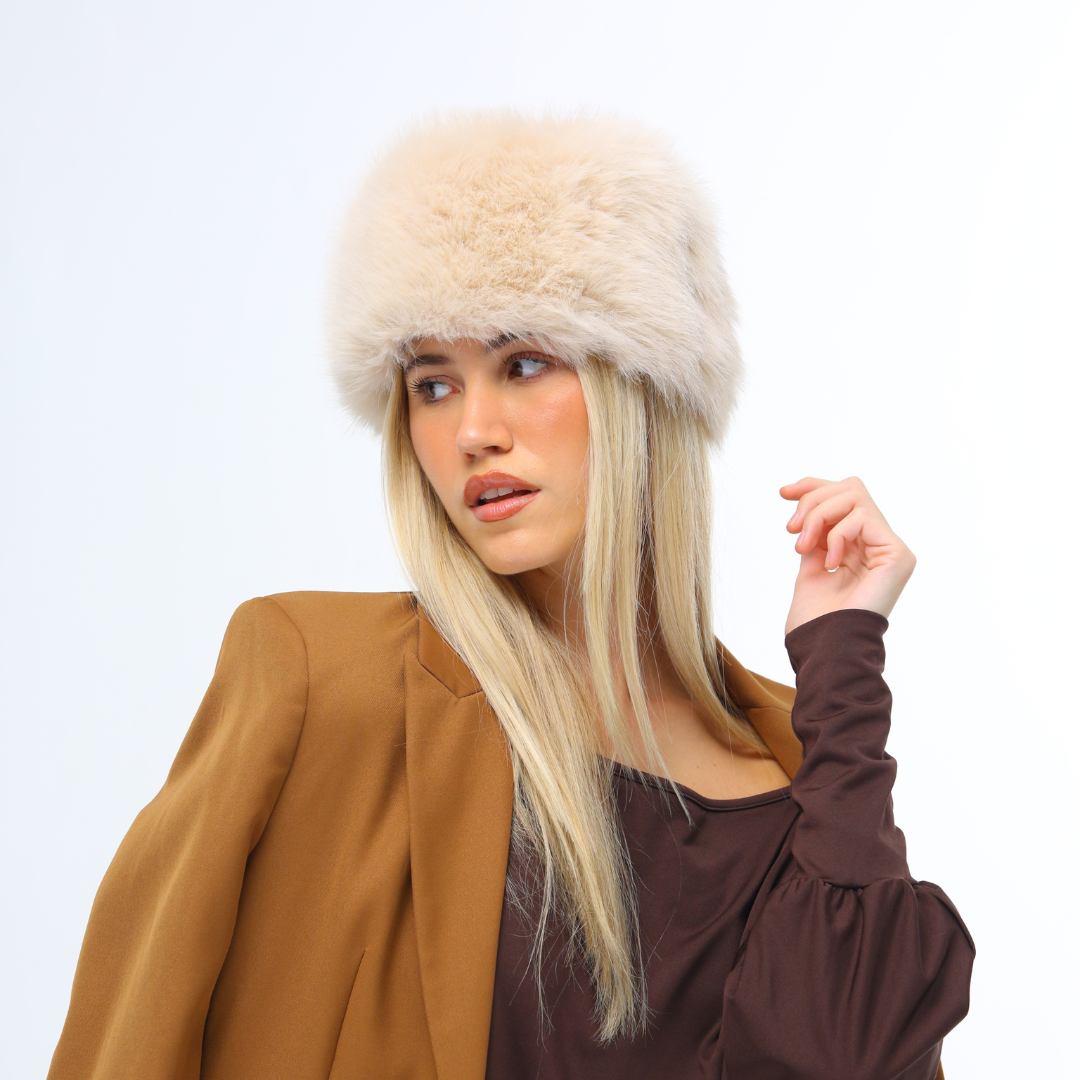 Puffy Snow Bunny Hat