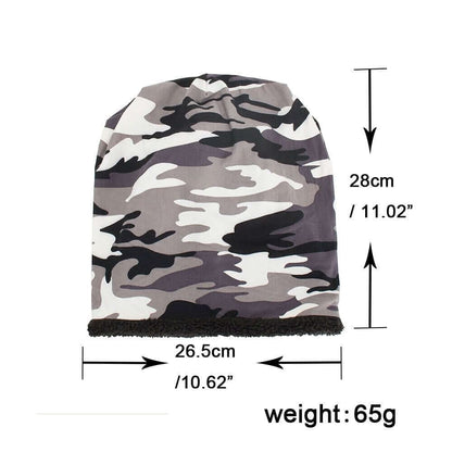 Camouflage Beanie with Plush Inside