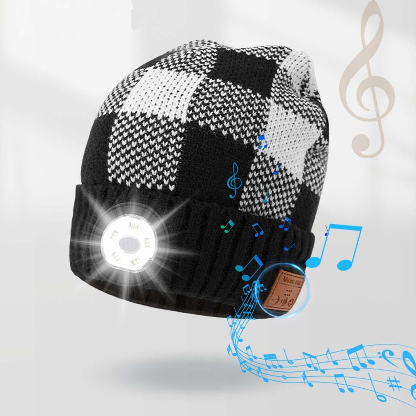 Knitted Bluetooth Hat w/LED Light Image