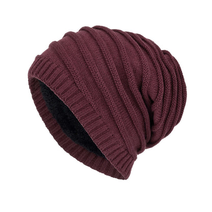 Twist Knit Slouch Beanie (Fleece Lined) Image