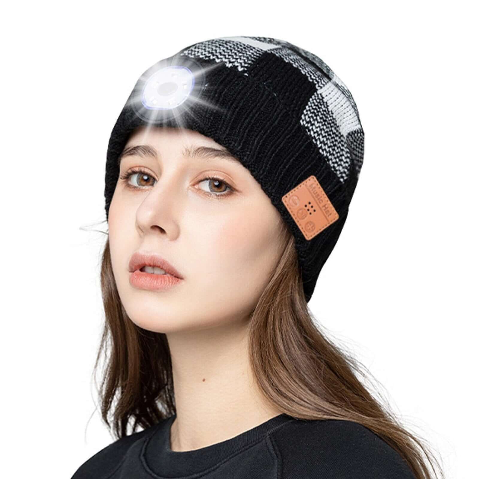 Knitted Bluetooth Hat w/LED Light Image