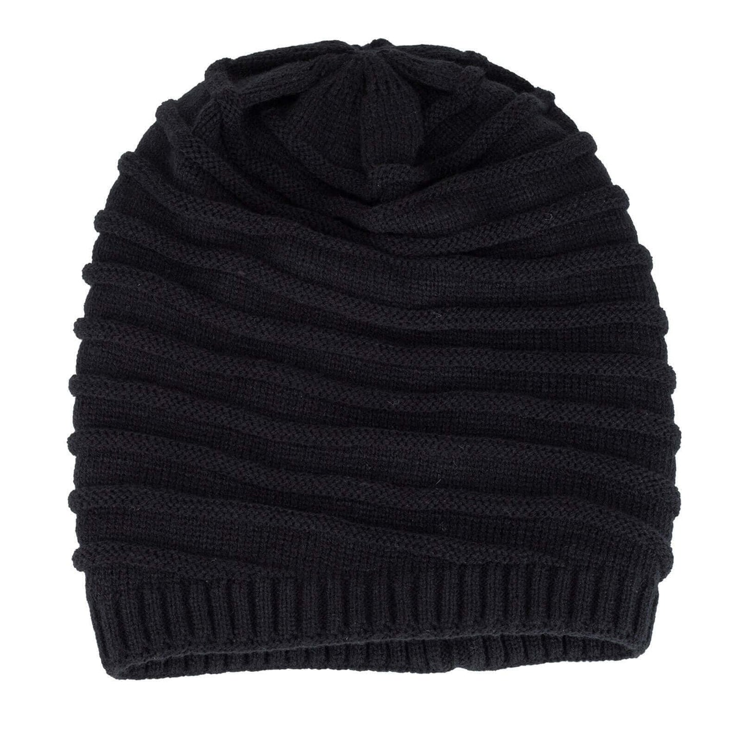 Twist Knit Slouch Beanie (Fleece Lined) Image