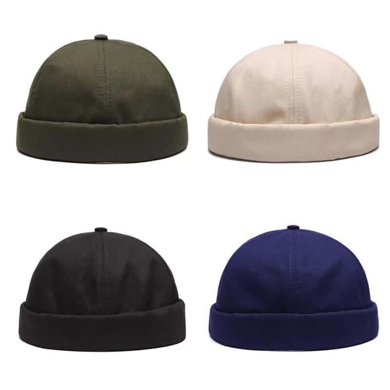 Solid Cotton Adjustable Brimless Caps Image