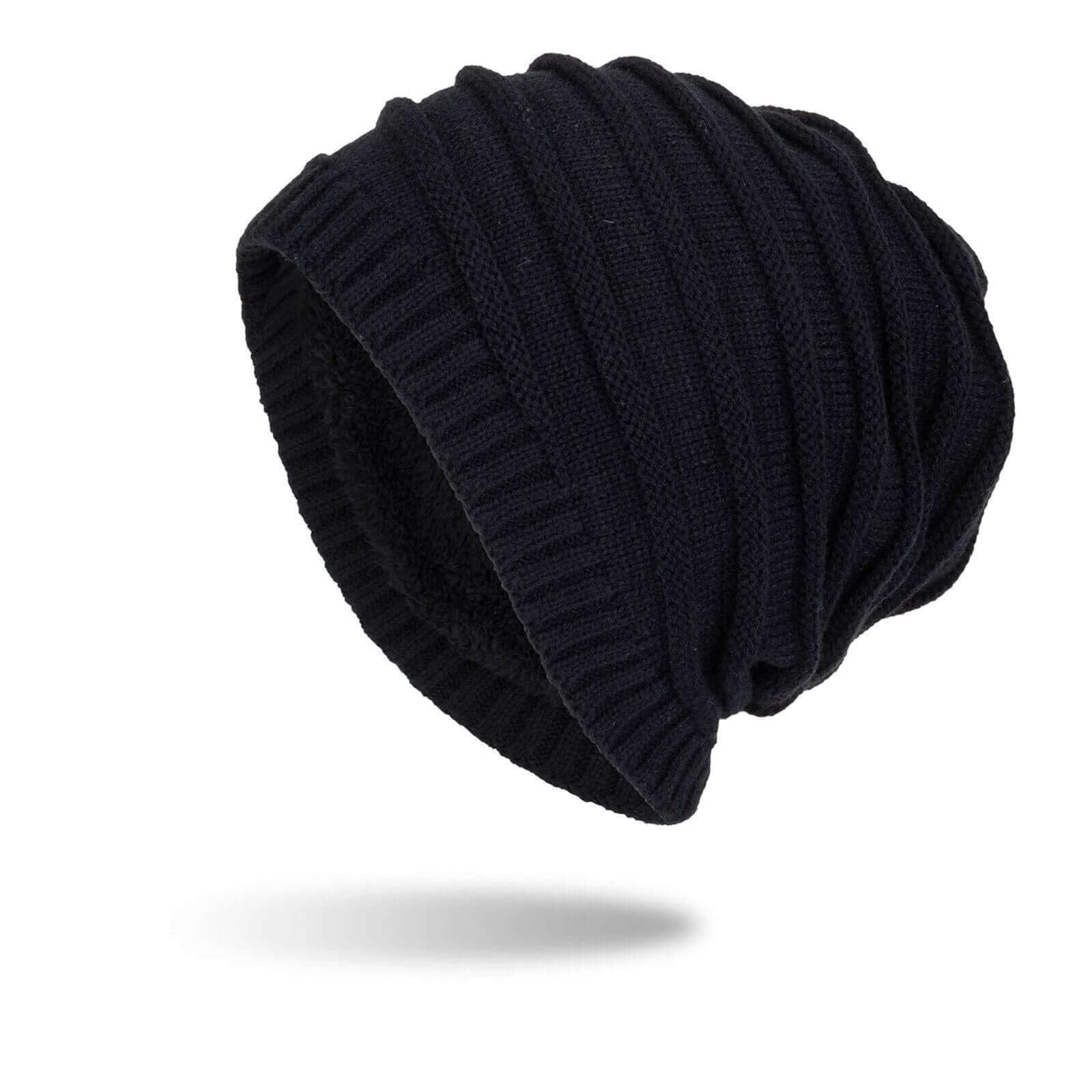 Twist Knit Slouch Beanie (Fleece Lined) Image