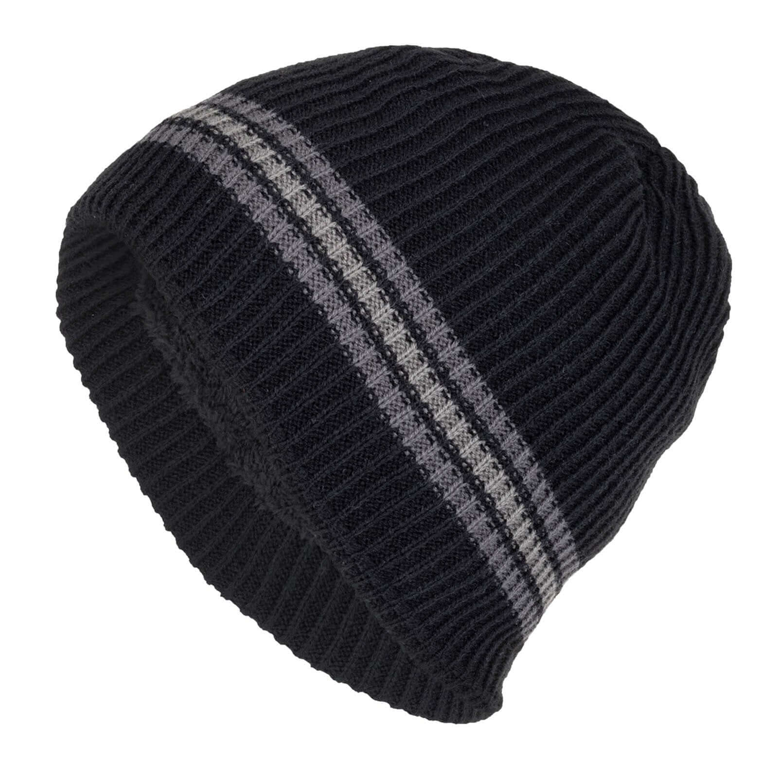 Knitted Striped Beanie Image