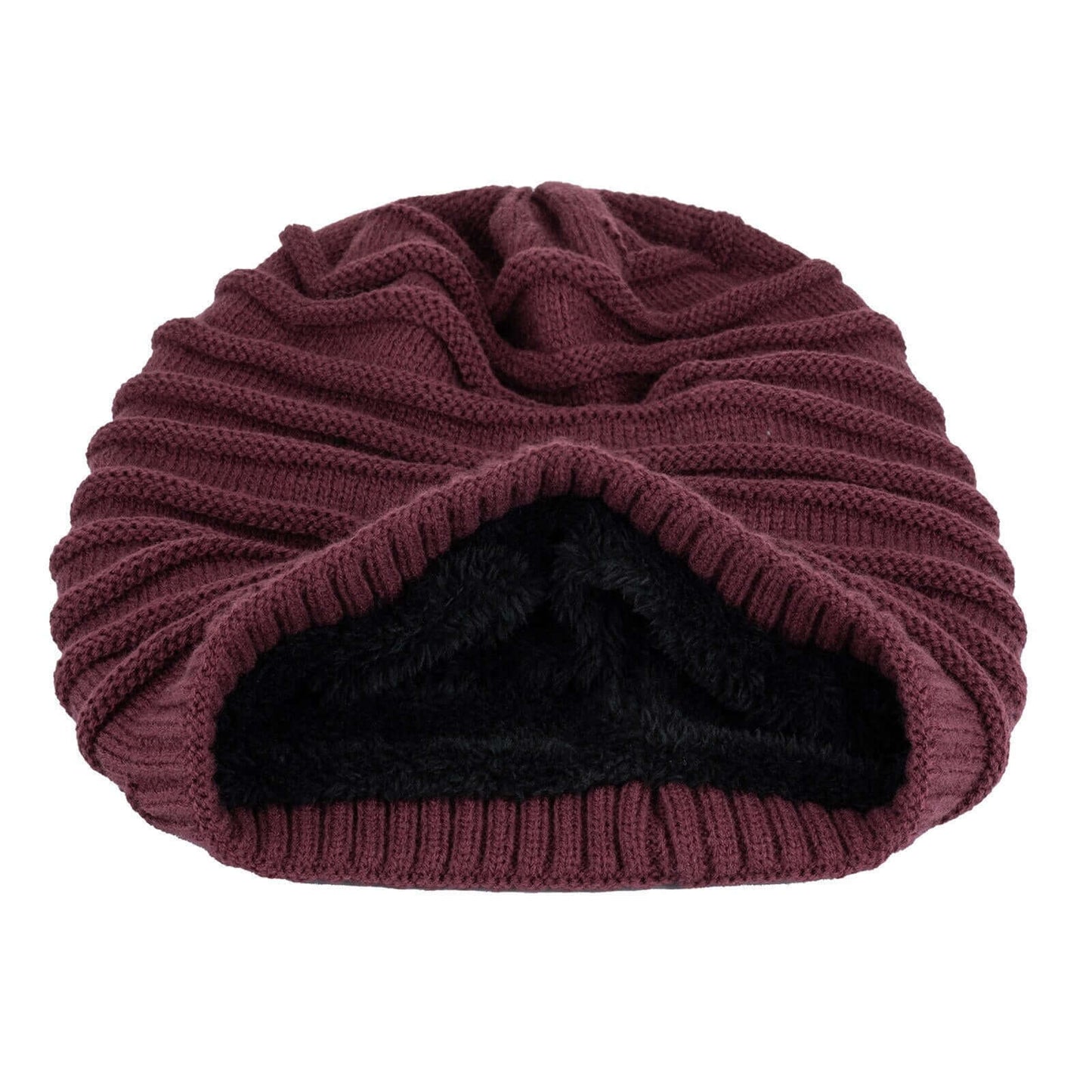 Twist Knit Slouch Beanie (Fleece Lined) Image