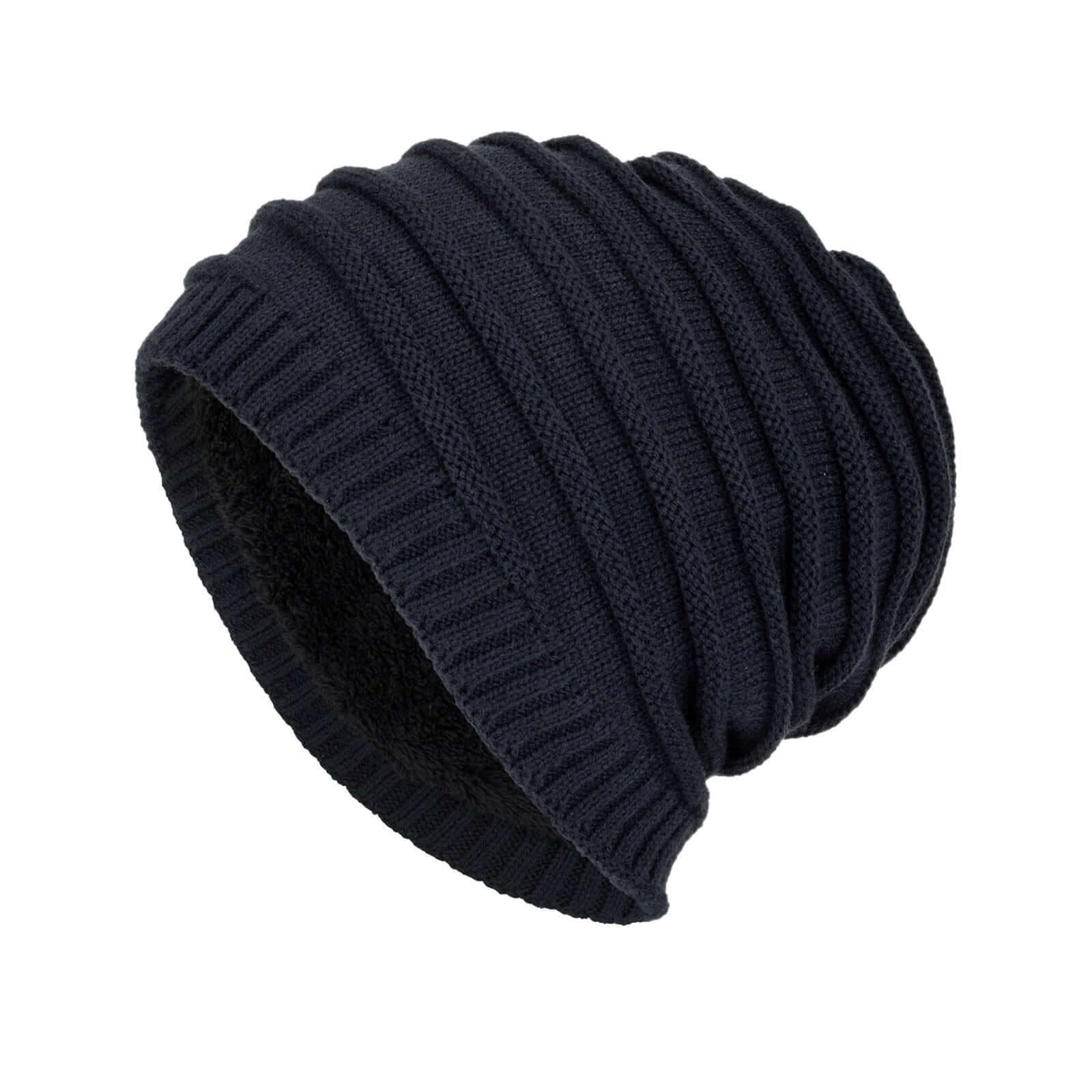 Twist Knit Slouch Beanie (Fleece Lined) Image