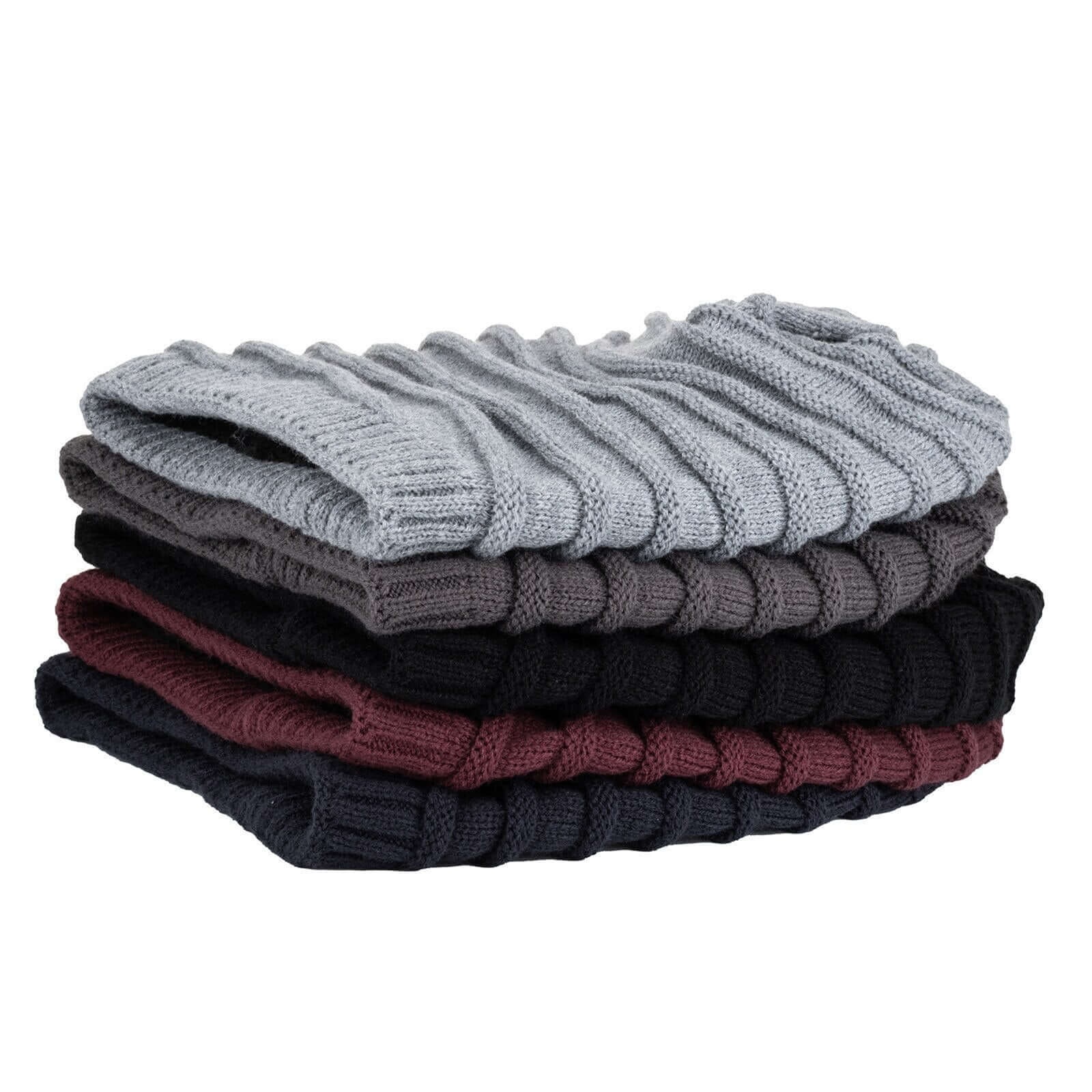 Twist Knit Slouch Beanie (Fleece Lined) Image