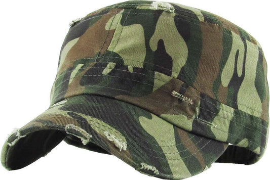 Adjustable Distressed Cadet Cap Image